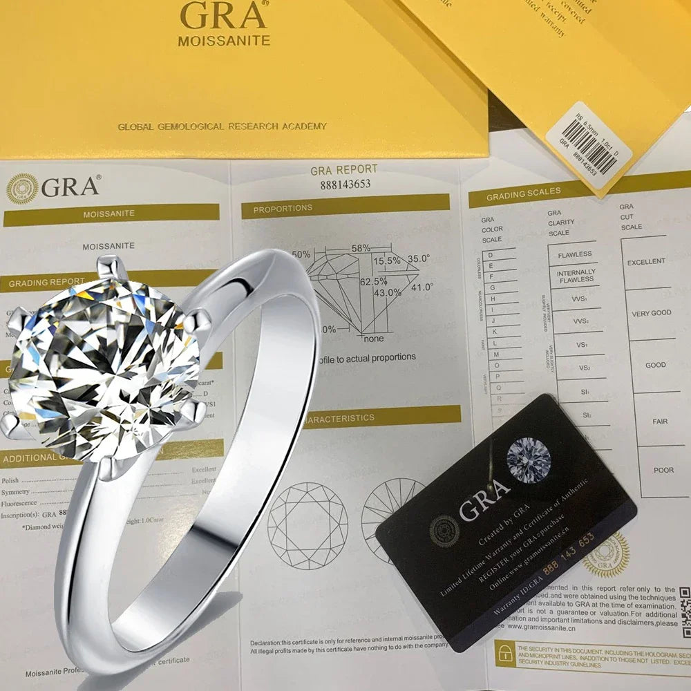 CBTB 925 Sterling Silver Moissanite Ring For Women