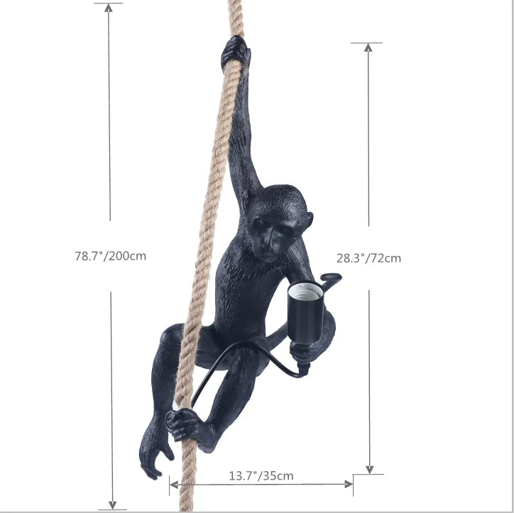 Monkey Chandelier Pendant Light With Adjustable Chain And E26 Socket