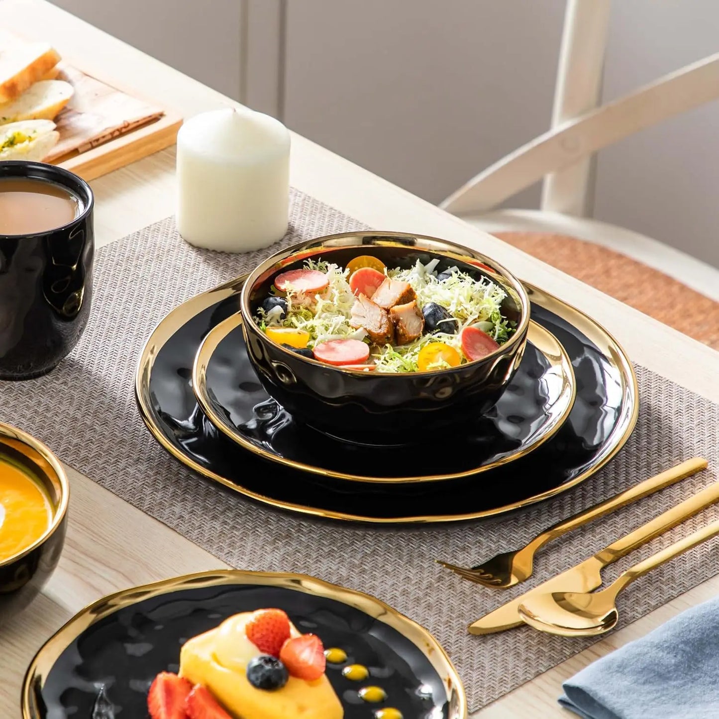 Porcelain Dinnerware Set For Four Dishwasher Safe Everyday