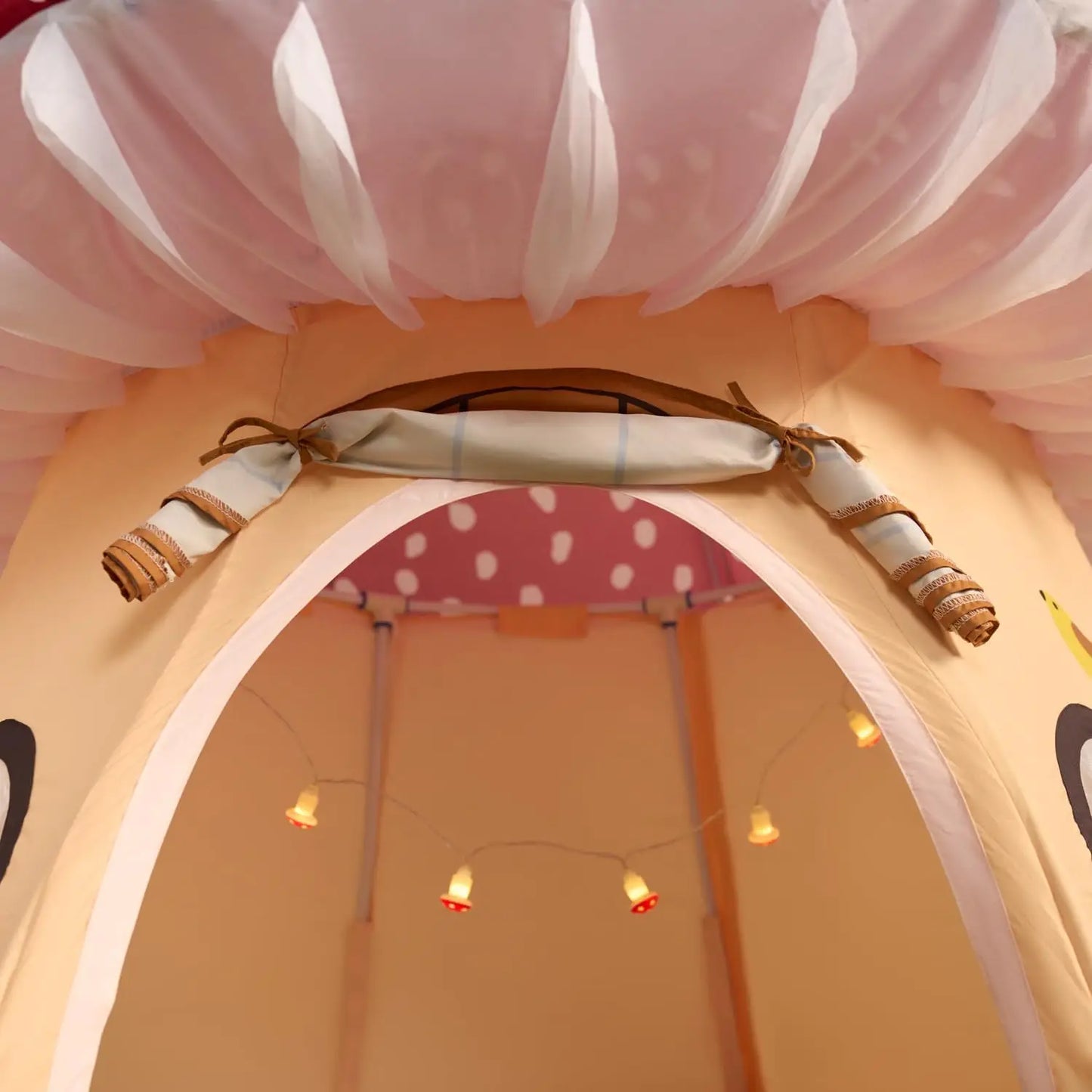 Enchanted Mushroom Play Tent for Kids 3+ - Indoor Adventure House with Lights and Mat