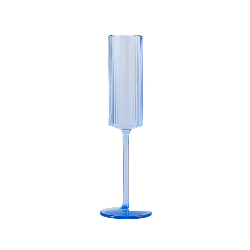 175ML Transparent Striped Plastic Goblet Unbreakable Wine Glass Luxury Cocktail Champagne Cup For Party Drinkware