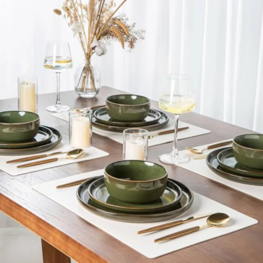 Stoneware Dinnerware Set 2pc Round Plates And Bowls