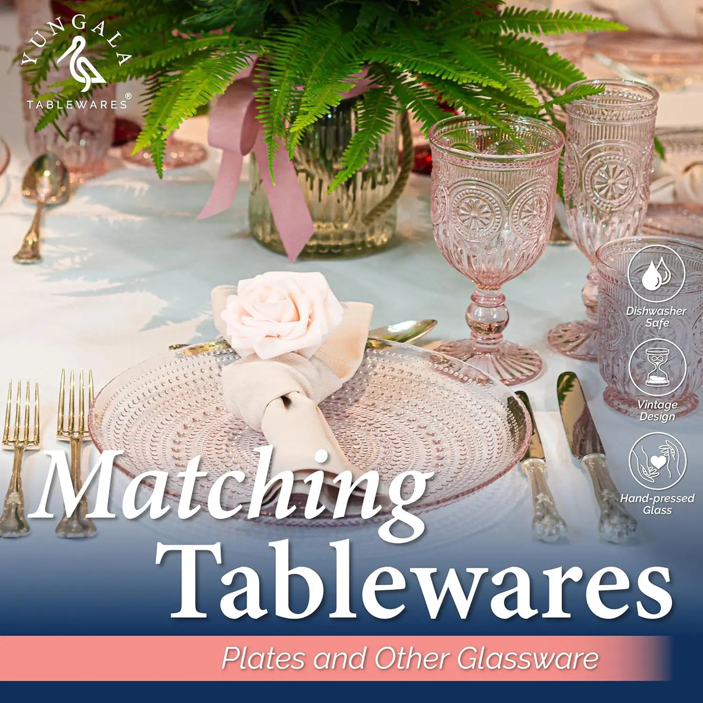 Hobnail Wine Goblets Set of Six Glassware Dishwasher Safe