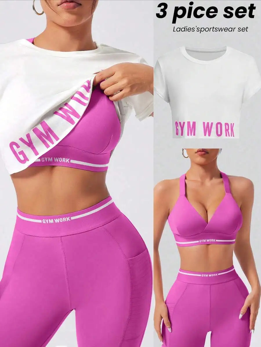 Women's Sports Bra And High Waisted Leggings Set Activewear