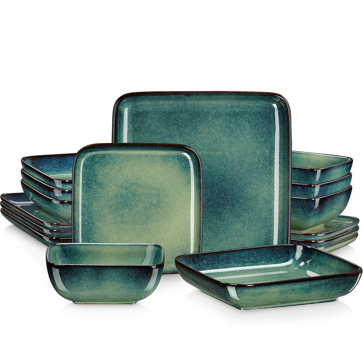 MALACASA Stern Dinner Set For Four Ceramic Tableware
