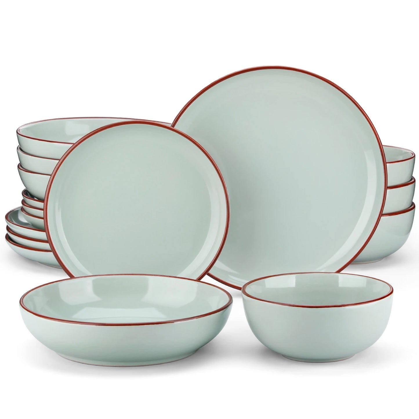 MALACASA Nymph Ceramic Dinnerware Set 16 32 Pieces Glazed Tableware