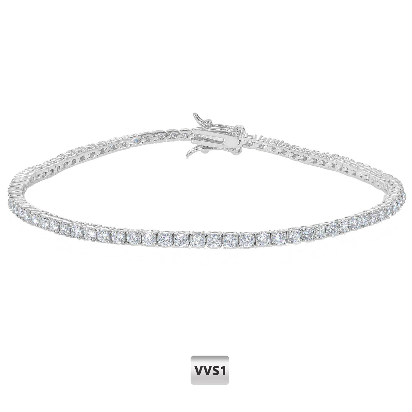 Nuoya 2mm Moissanite Tennis Bracelet Brass 18k Gold Plated VVS Lab Diamond with GRA Certificate Men Women Wholesale