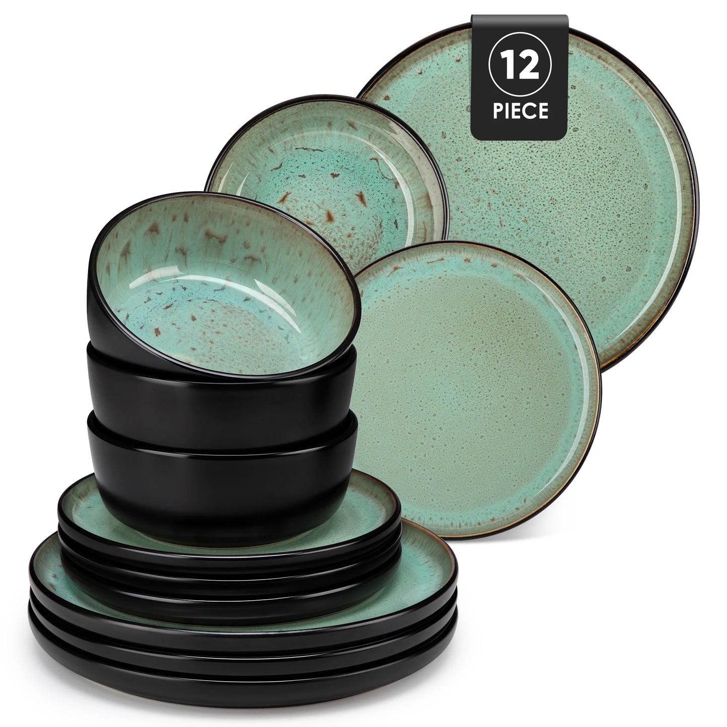 MALACASA Stoneware Dinnerware Set For Everyday Use