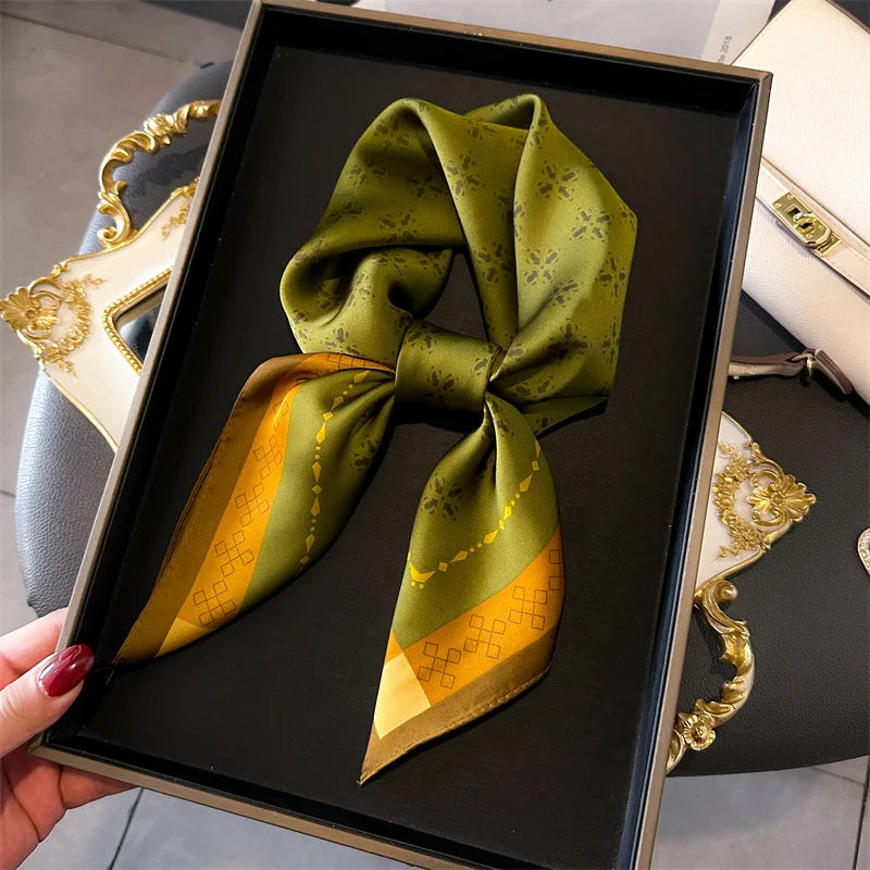 Printed Womens Polyester Scarf Square Shawl Luxury Design