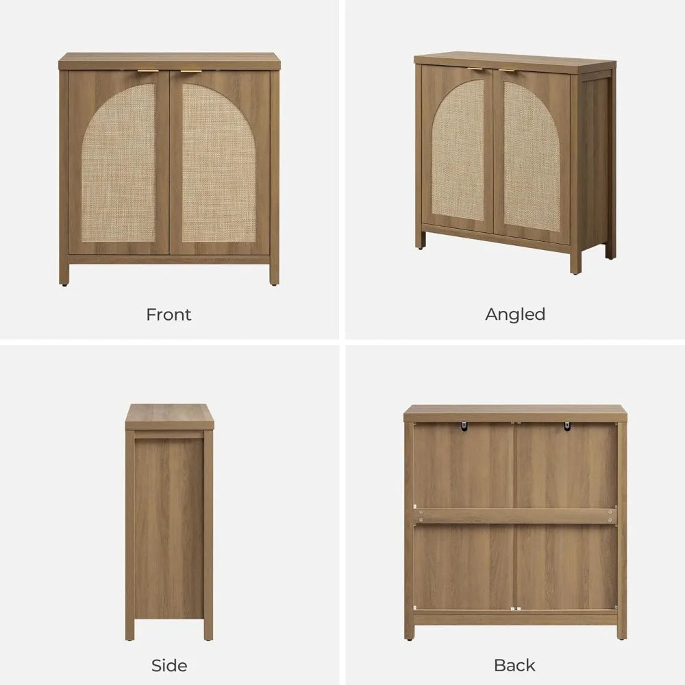 Rattan Sideboard Buffet Cabinets Set Of 2 For Living Room