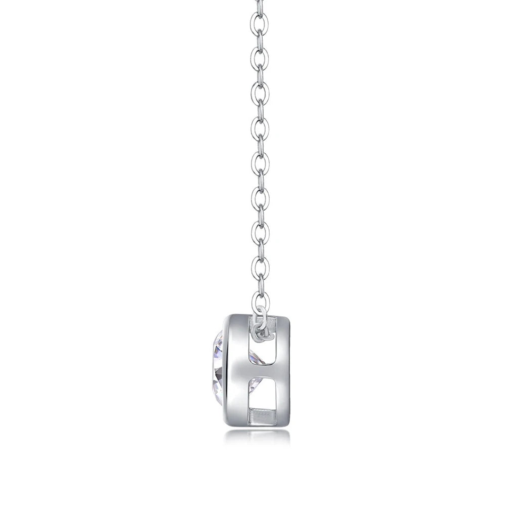 CBTB S925 Sterling Silver Moissanite Cross Pendant Necklace