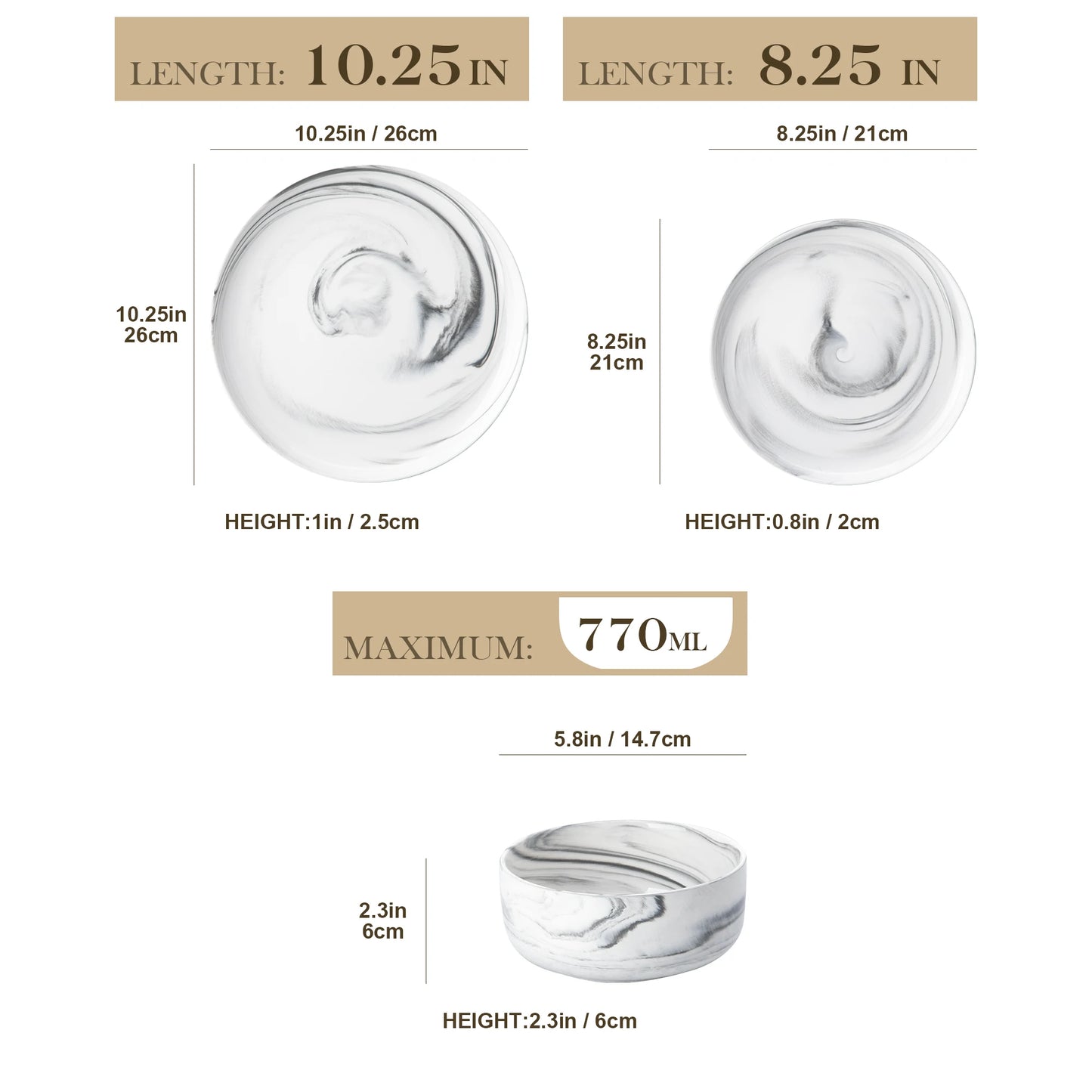 MALACASA Luna Marble Porcelain Dinnerware Set For 4