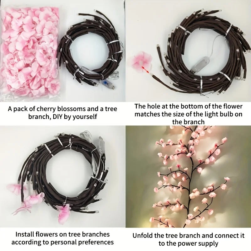 96 LED Cherry Blossom Tree Light for Parties and Decor