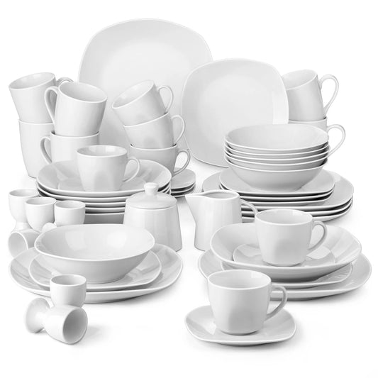 MALACASA Elisa Dinnerware Set For Six With Cups And Bowls
