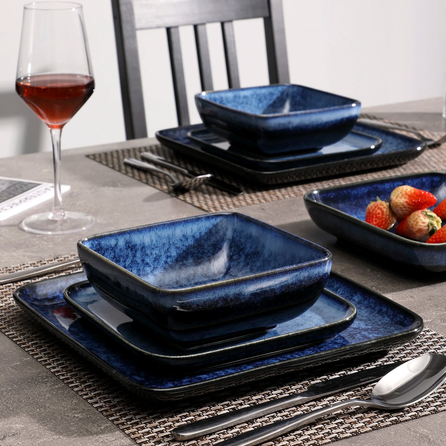 MALACASA Stern Dinner Set For Four Ceramic Tableware