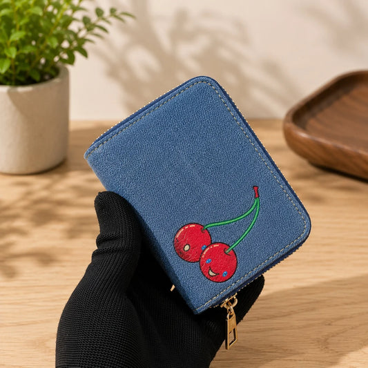 Classic Leather Graffiti Pattern Coin Clip Wallet Compact