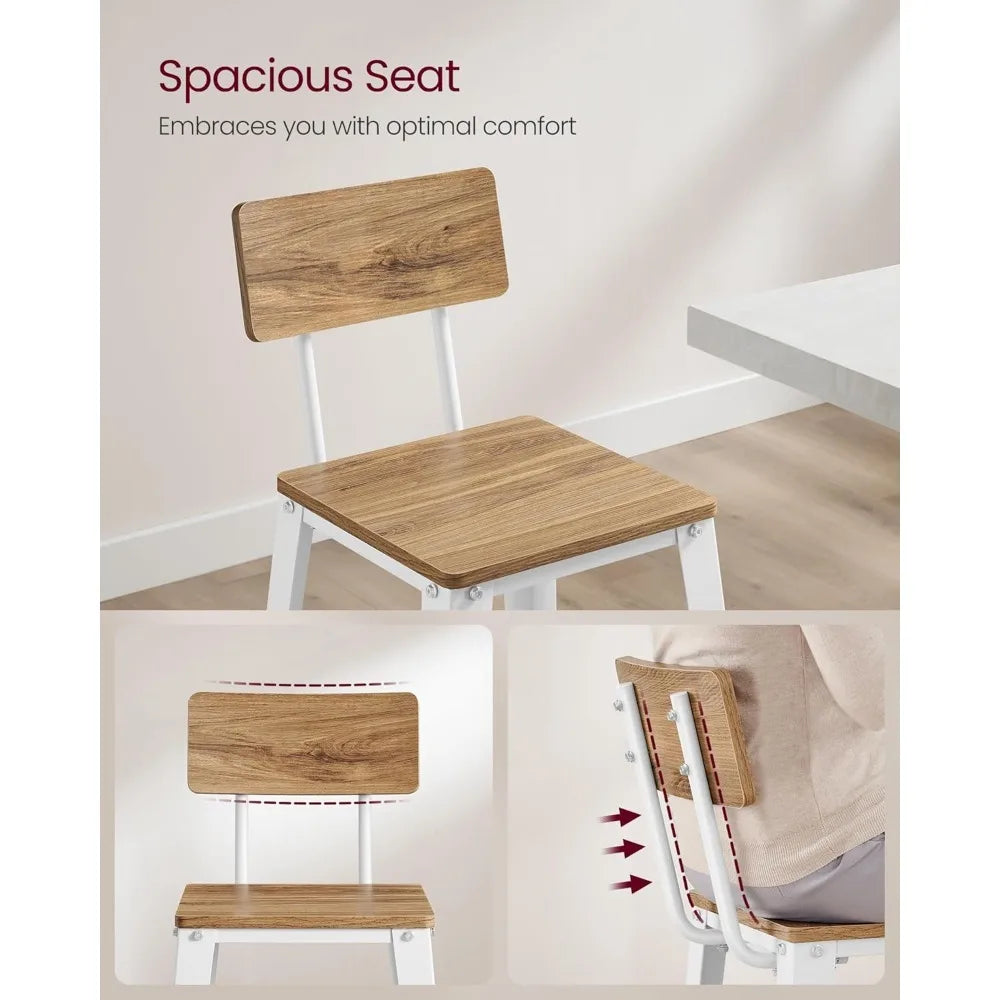 Bar Stools With Back, Steel Frame, Kitchen Island Counter Chairs