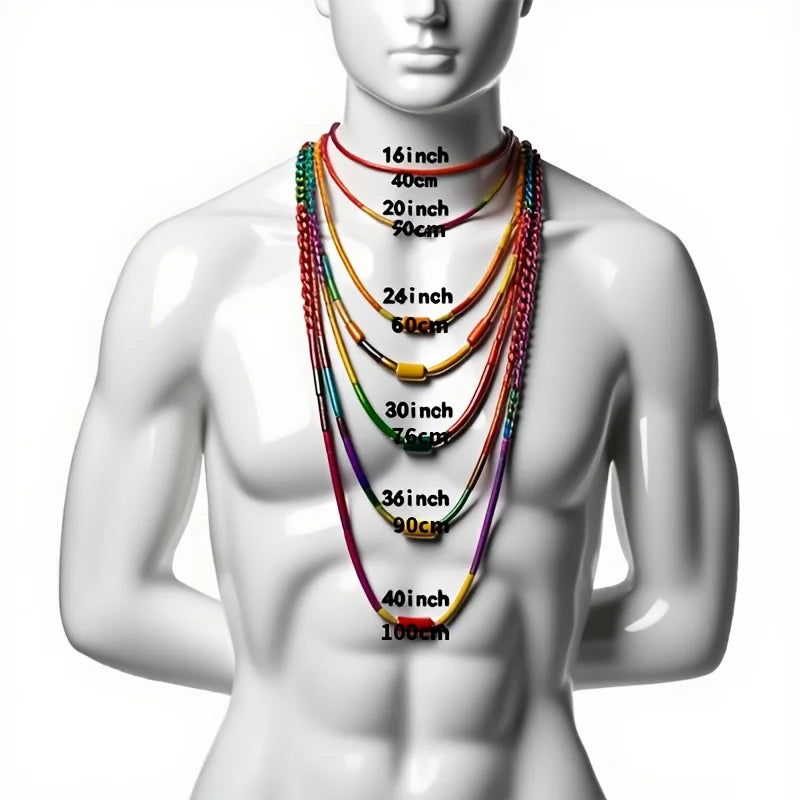 Men's Cuban Chain Necklace With Moissanite Ice Inlay Silver