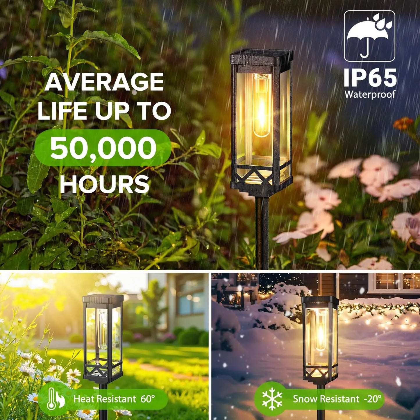 Solar Pathway Lights Outdoor LED Landscape Lights For Driveway