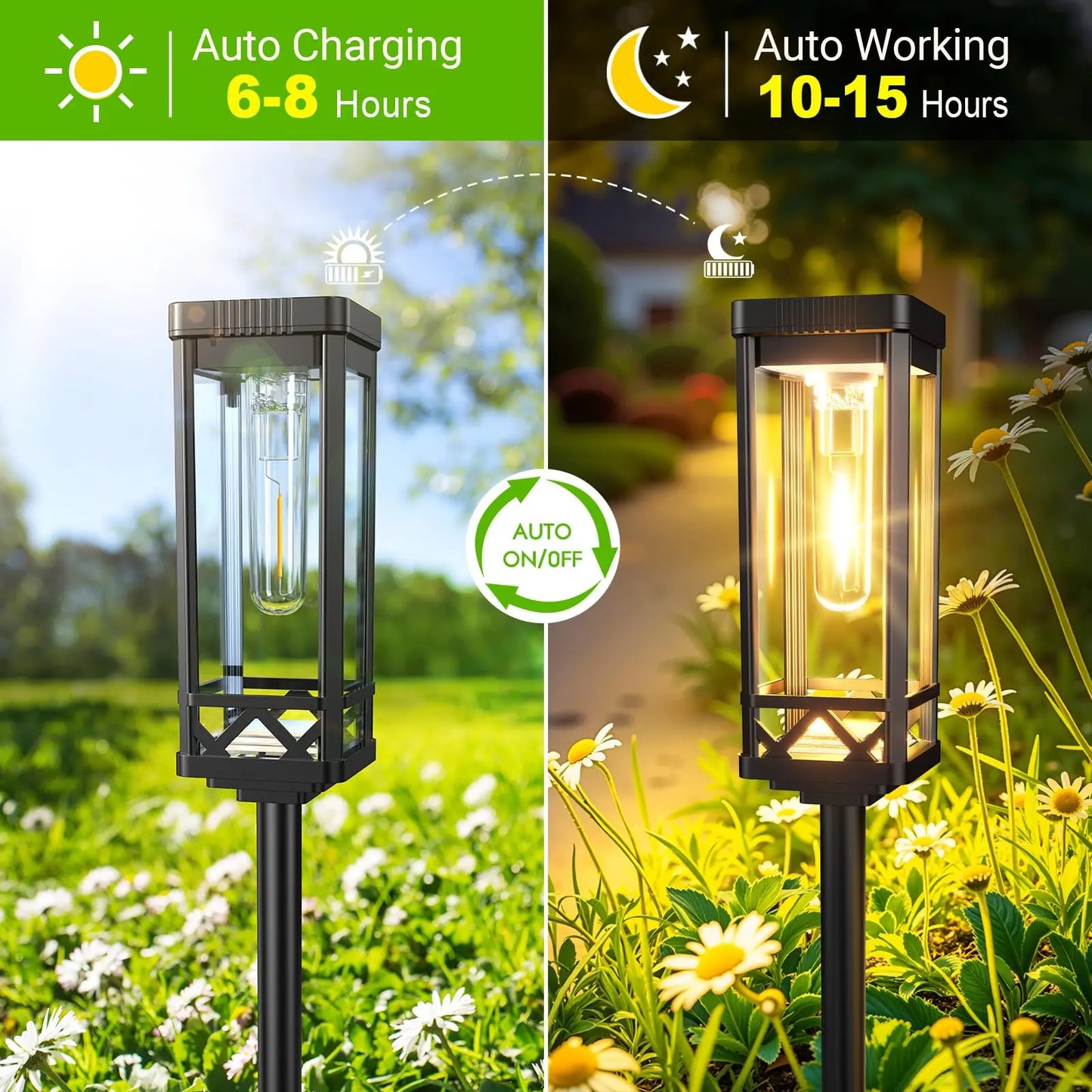 Solar Pathway Lights Outdoor LED Landscape Lights For Driveway
