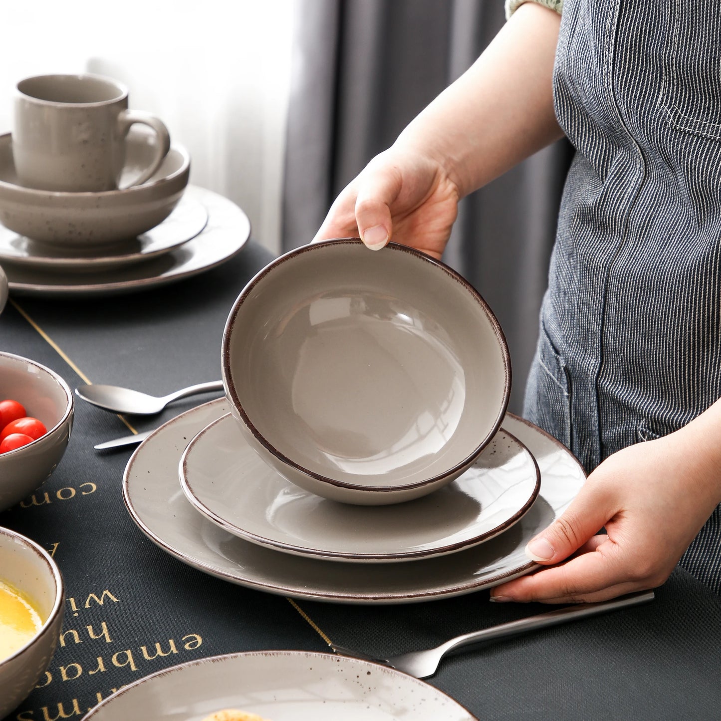 Malacasa Navia Stoneware Dinnerware Set Tableware Collection