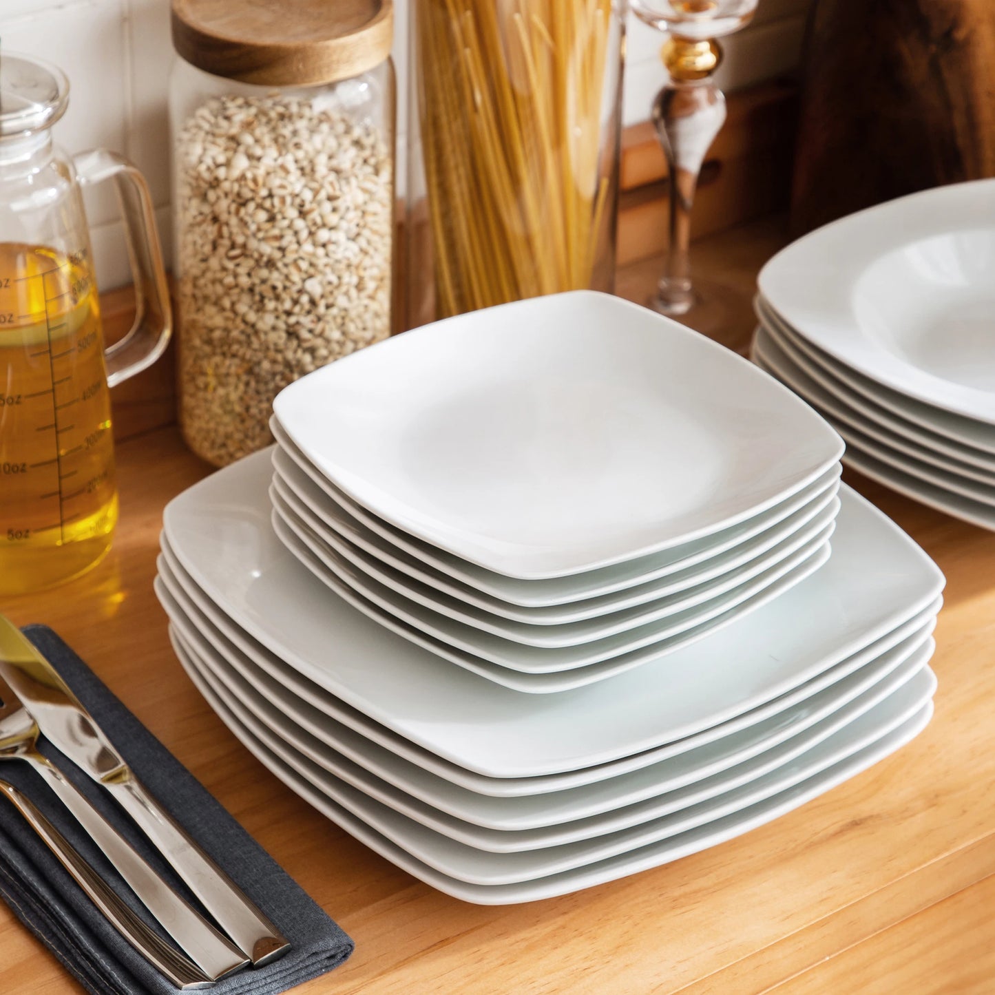 MALACASA Julia Porcelain Dinnerware Set Service For 6