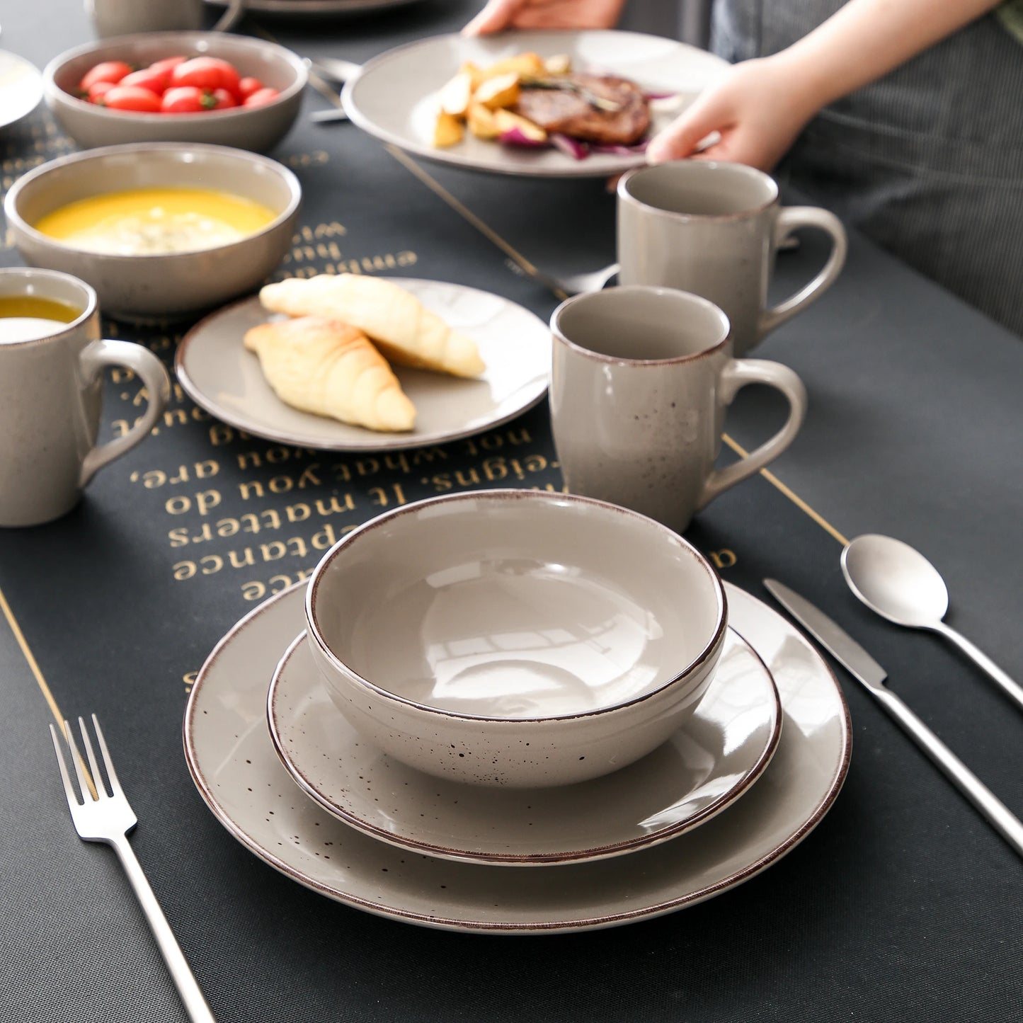 Malacasa Navia Stoneware Dinnerware Set Tableware Collection