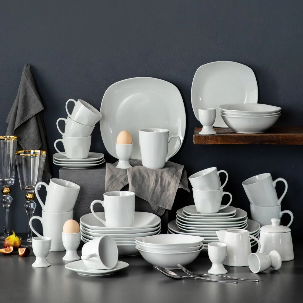 MALACASA Elisa Porcelain Dinnerware Set With Cups And Bowls