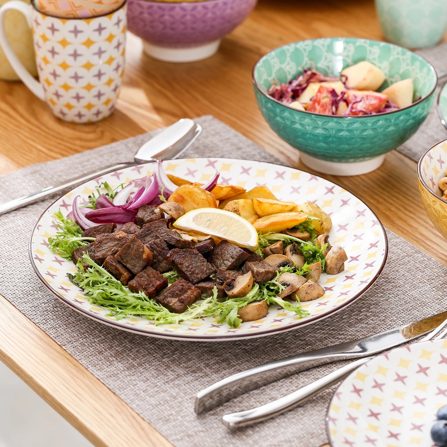 MALACASA Tulip Porcelain Dinnerware Set 4 Design Collection
