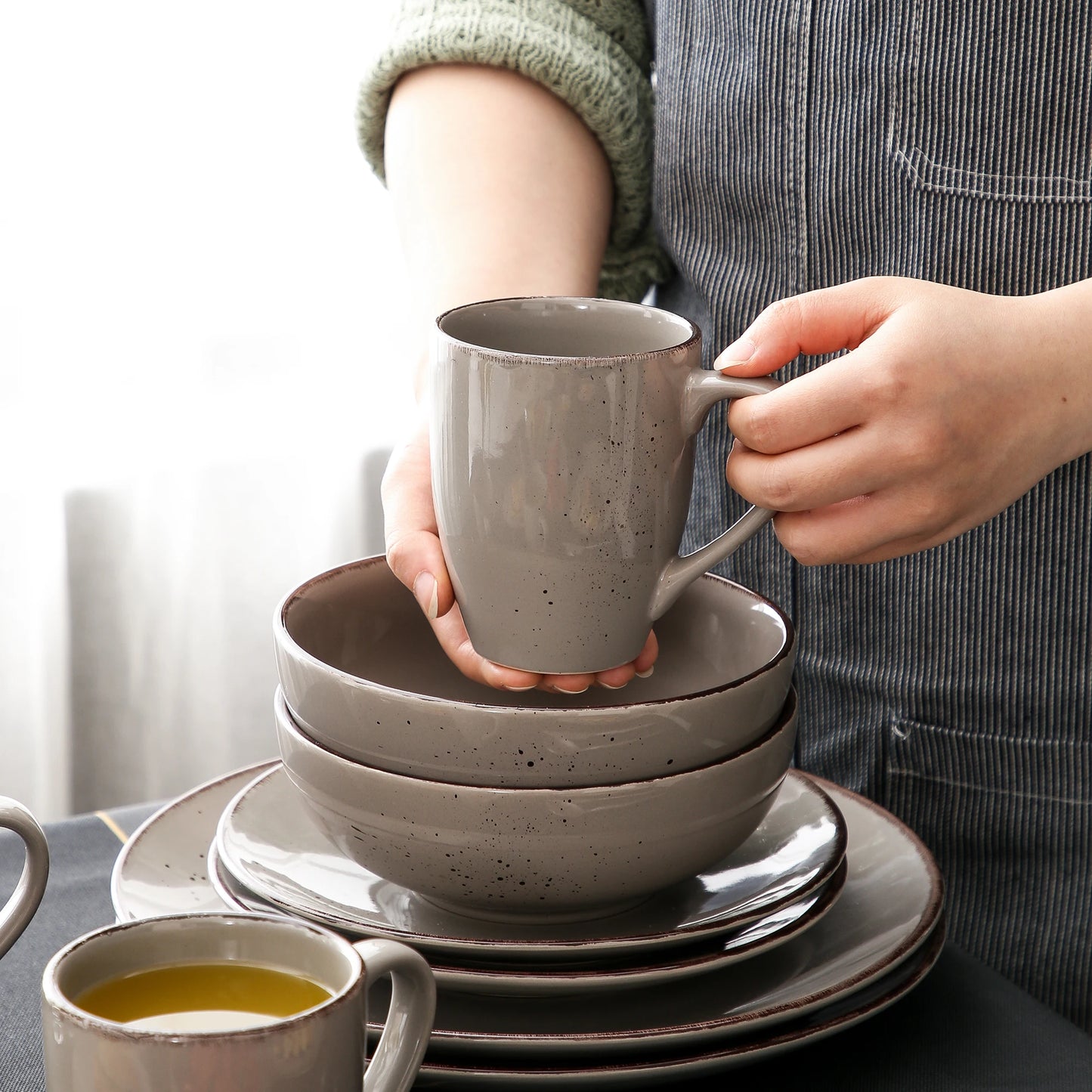 Malacasa Navia Stoneware Dinnerware Set Tableware Collection