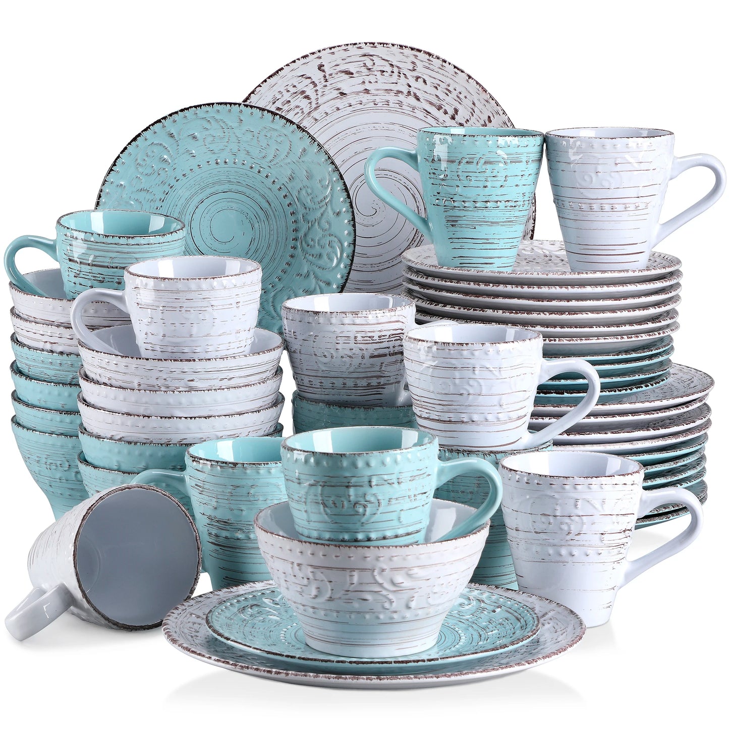MALACASA Vine Ceramic Dinnerware Set Stoneware Tableware