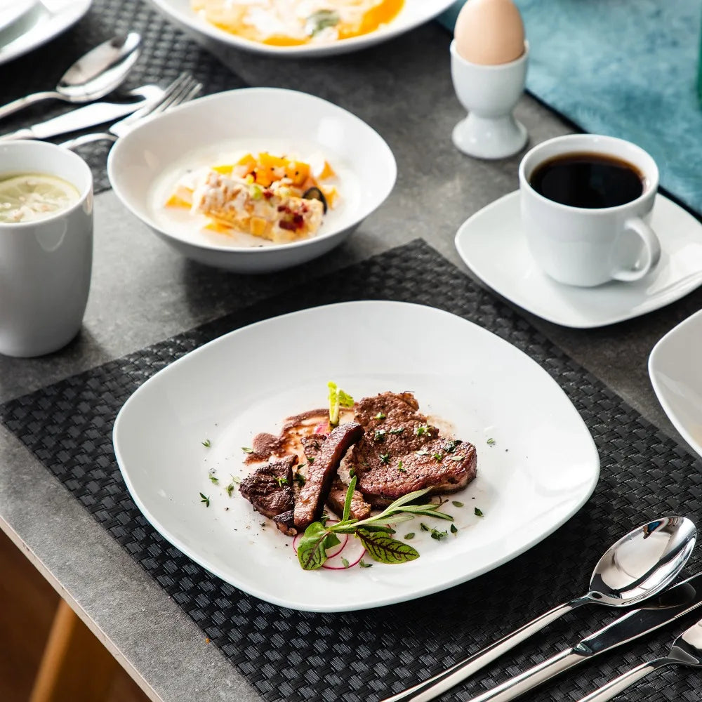 MALACASA Elisa Porcelain Dinnerware Set With Cups And Bowls