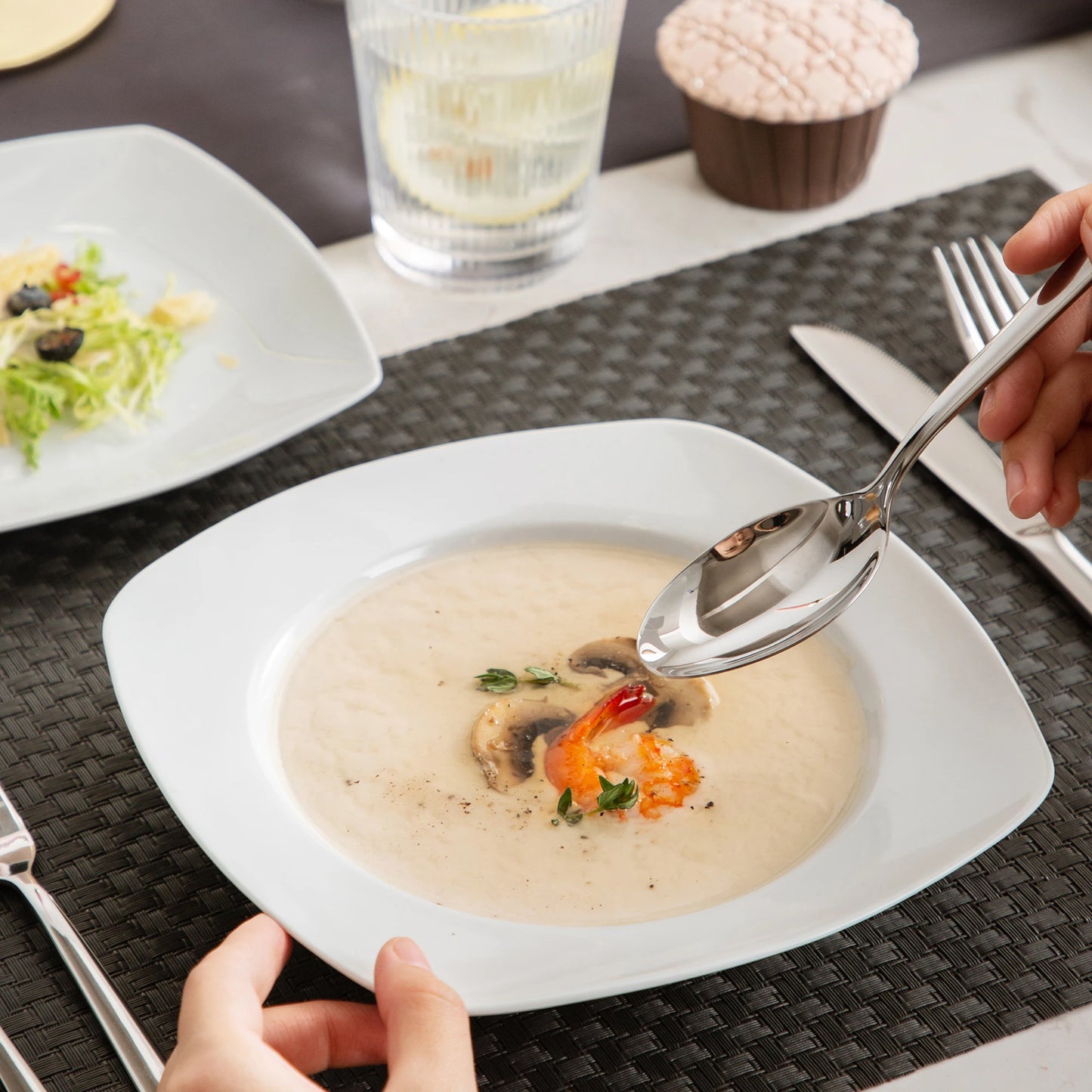 MALACASA Julia Porcelain Dinnerware Set Service For 6