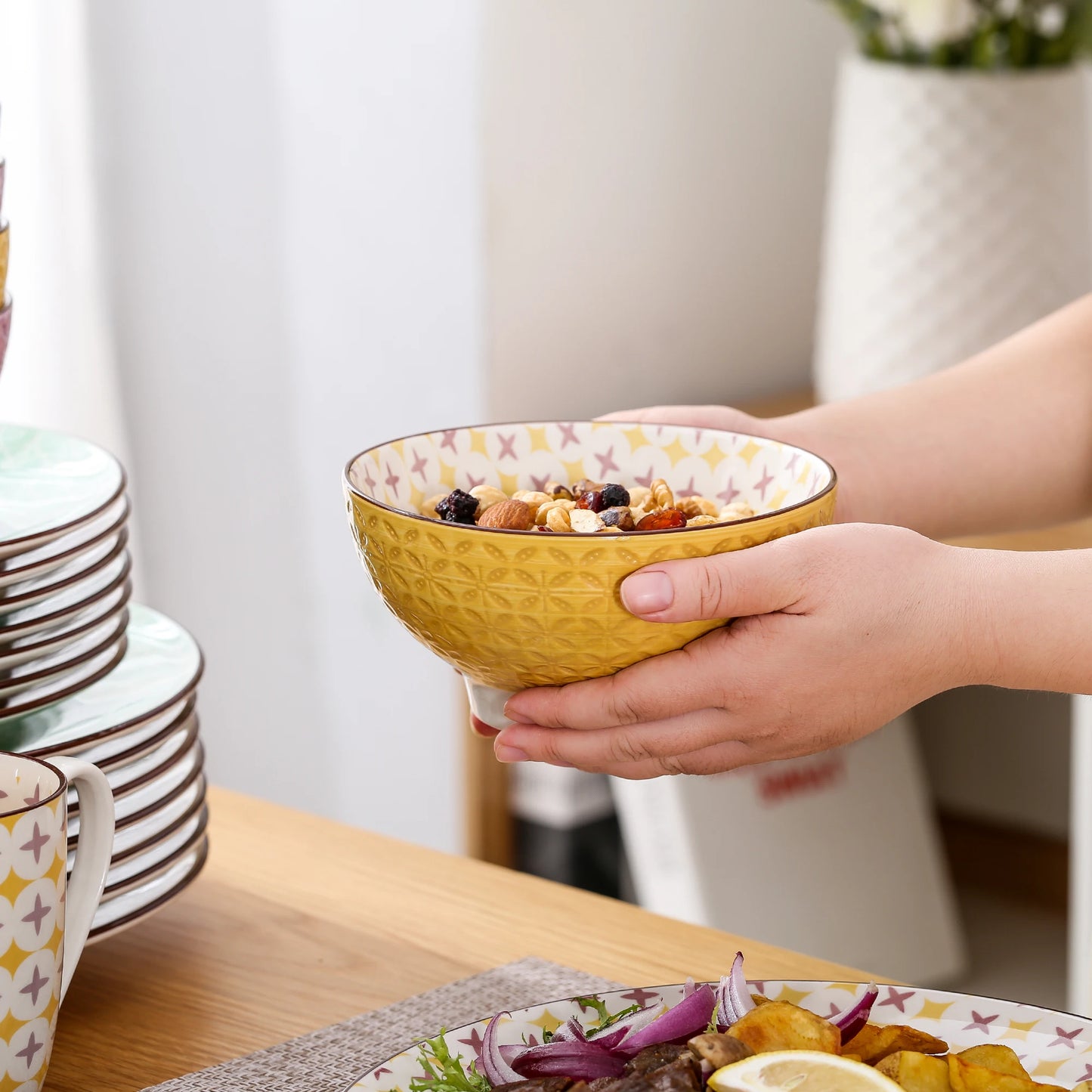 MALACASA Tulip Porcelain Dinnerware Set 4 Design Collection