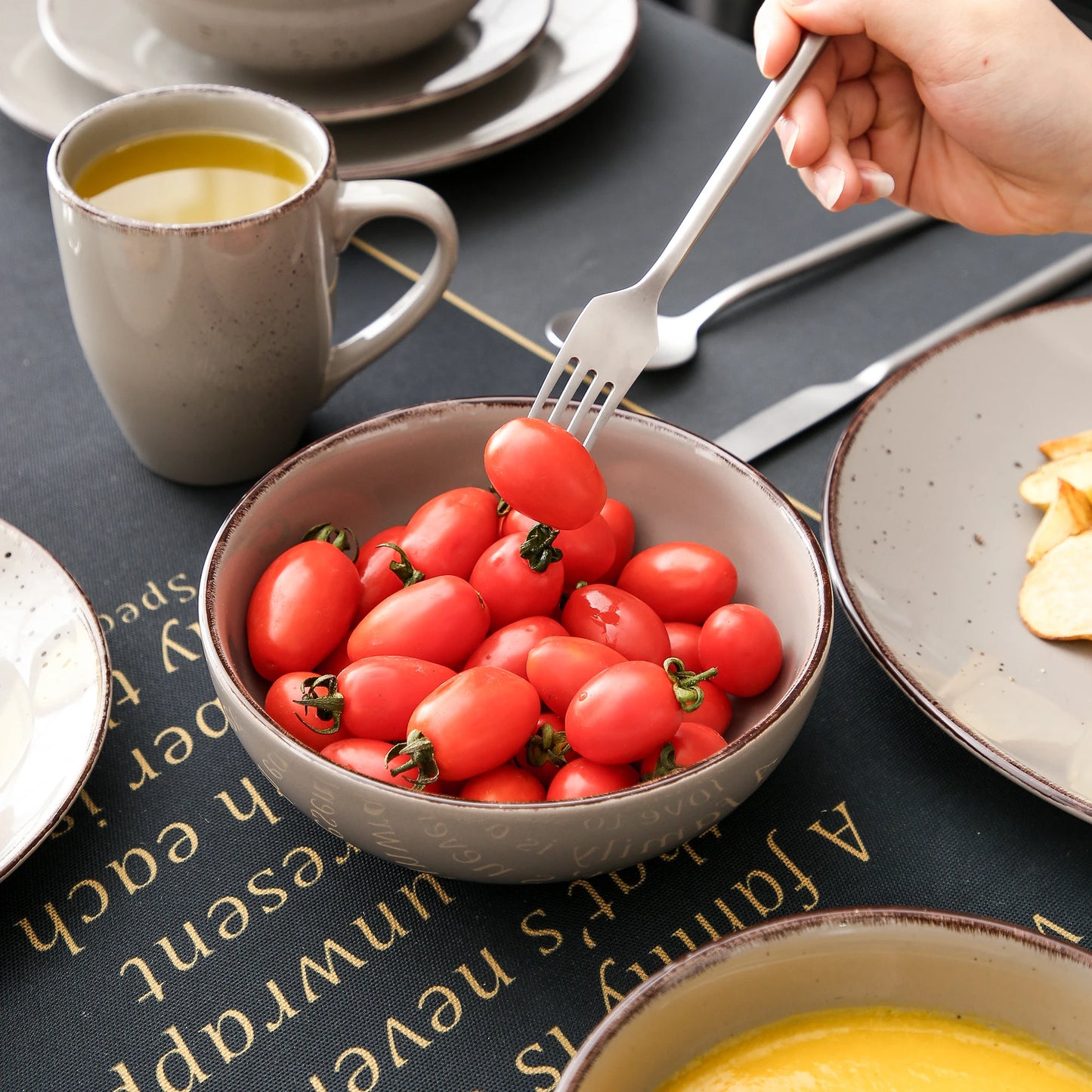 Malacasa Navia Stoneware Dinnerware Set Tableware Collection