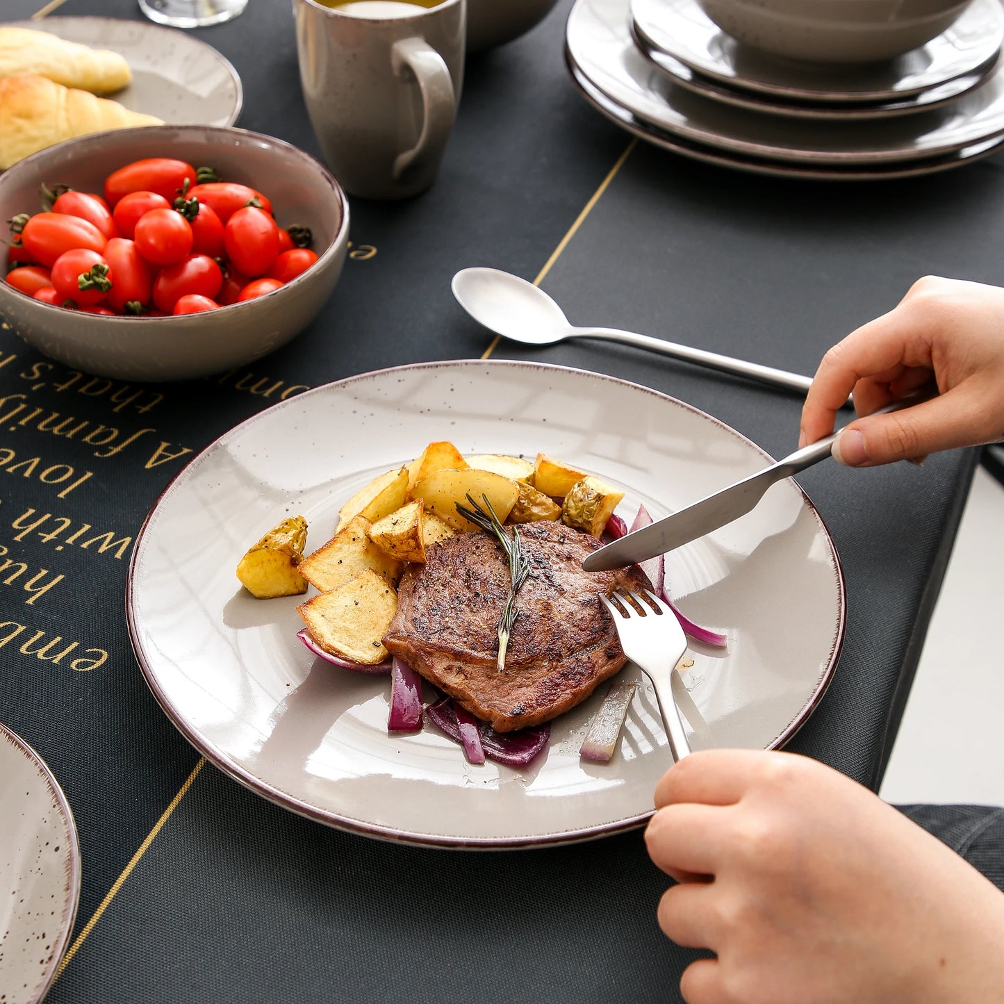 Malacasa Navia Stoneware Dinnerware Set Tableware Collection