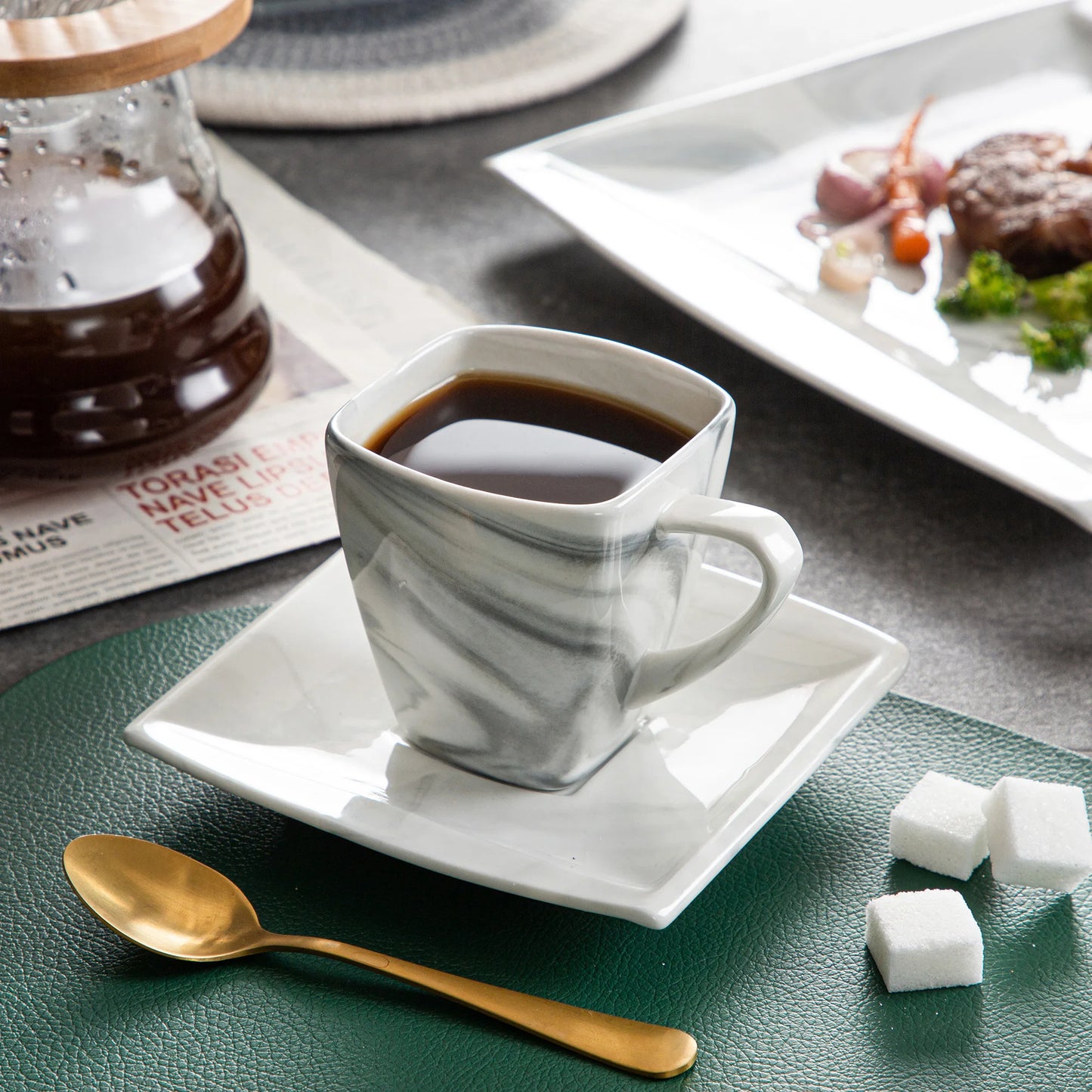 MALACASA Porcelain Dinnerware Set For 12 Service Elegant Tableware