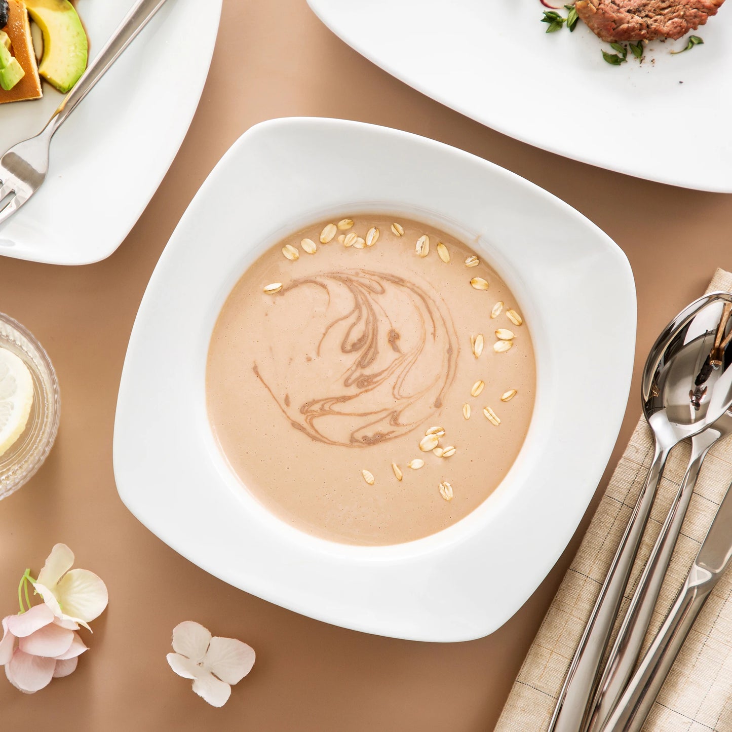 MALACASA Julia Porcelain Dinnerware Set Service For 6
