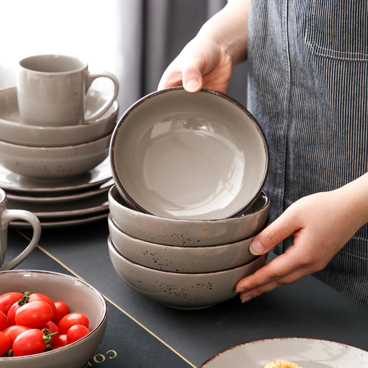Malacasa Navia Stoneware Dinnerware Set Tableware Collection