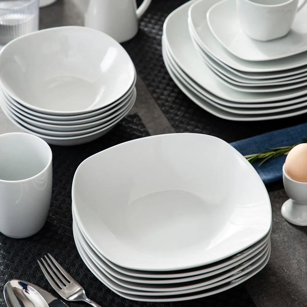 MALACASA Elisa Porcelain Dinnerware Set With Cups And Bowls
