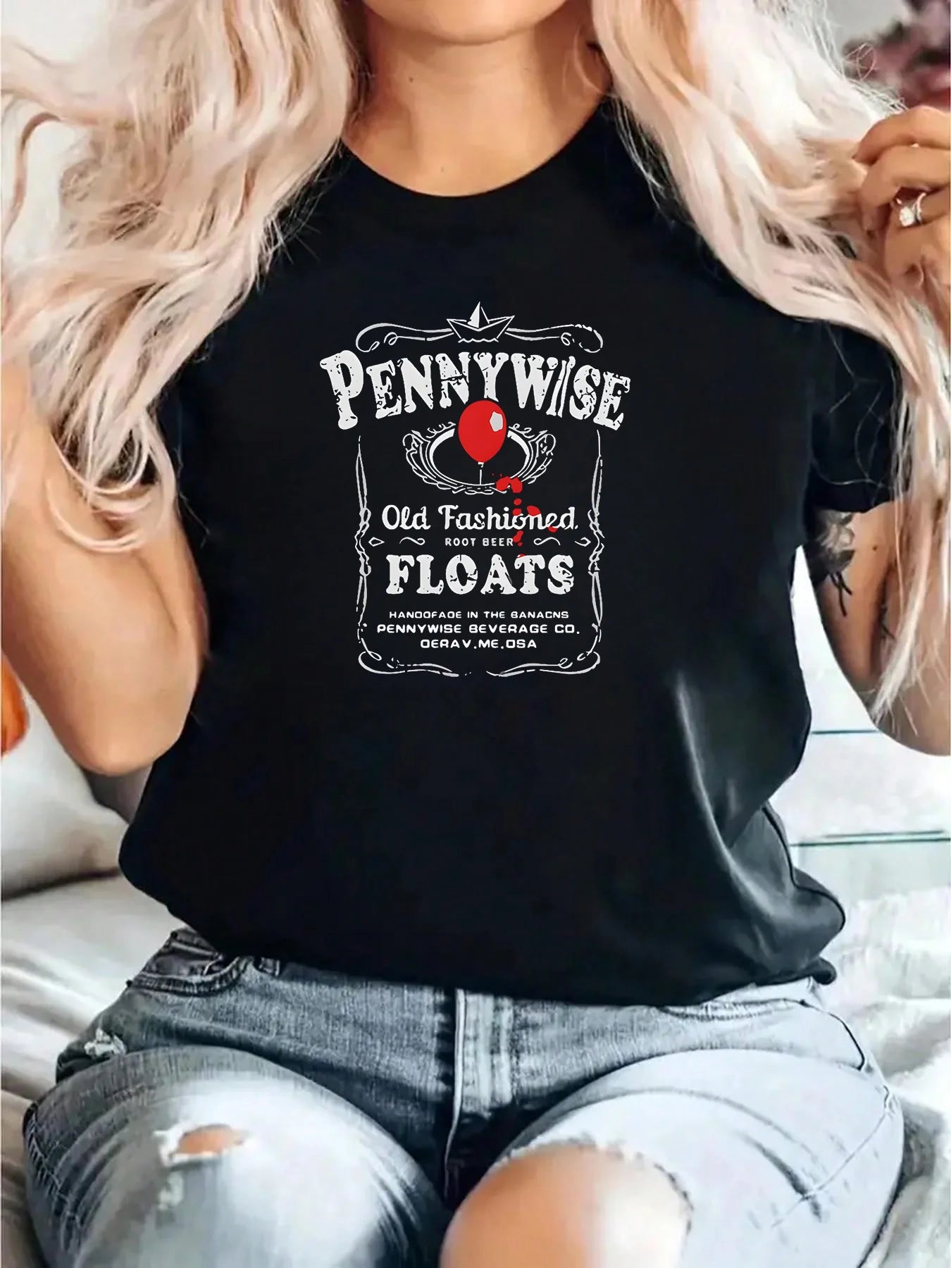 Pennywise IT Inspired Graphic Tee Stephen King