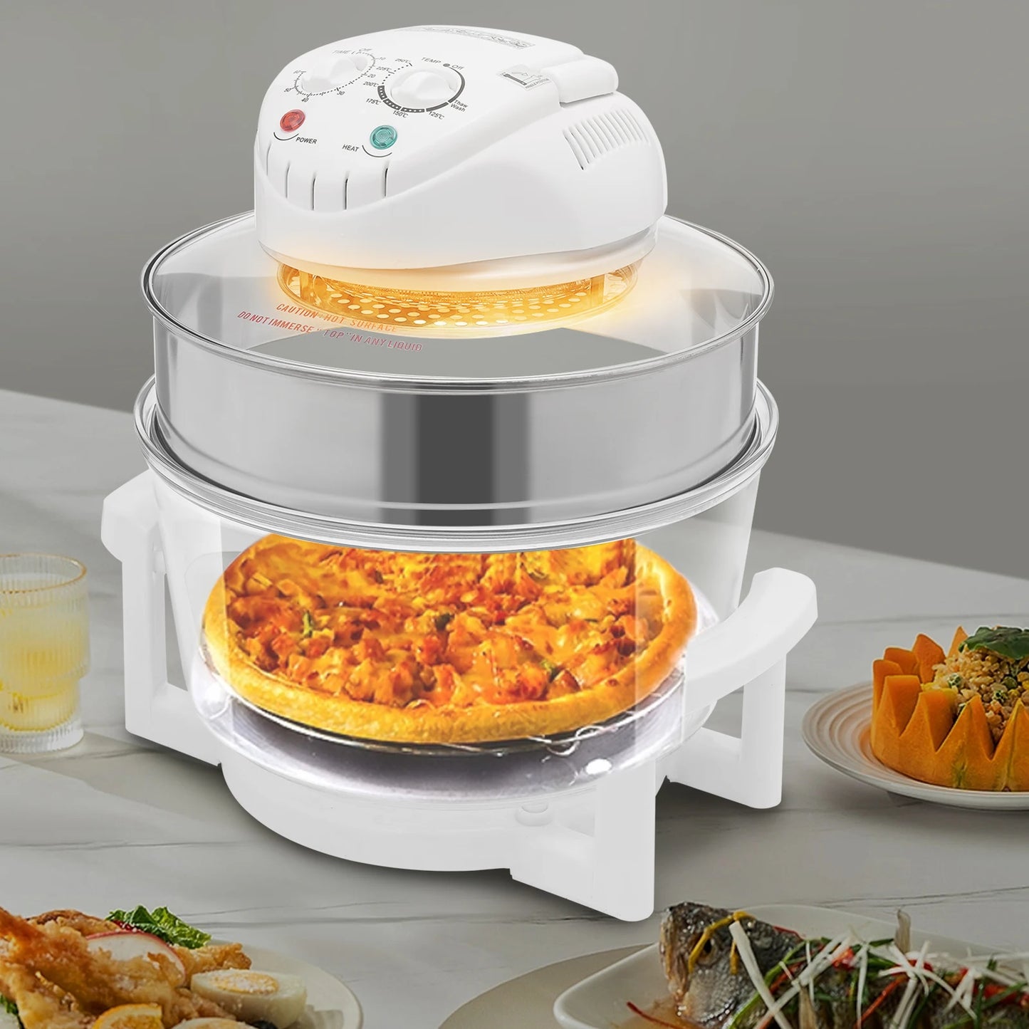 Visual Air Fryer 110V 1200W 360 Degree Hot Air Circulation Grill Rack
