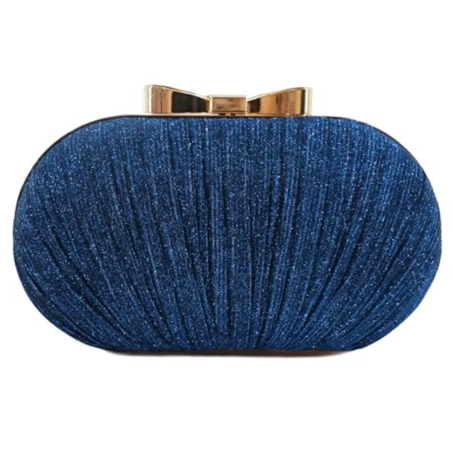 Elegant Vinyl Evening Clutch Purse With Removable Chain Strap