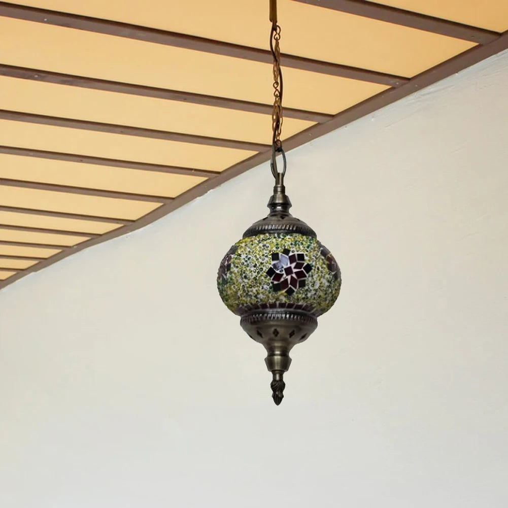 APWIKOGER Mosaic Pendant Light Turkish Moroccan Hanging Ceiling Lamp