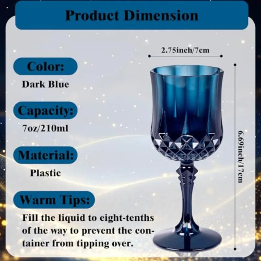 Plastic Wine Glasses Disposable Goblets 24 Pack For Party