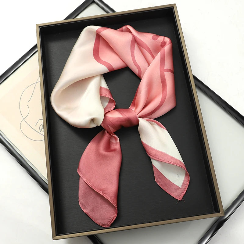 Printed Womens Polyester Scarf Square Shawl Luxury Design