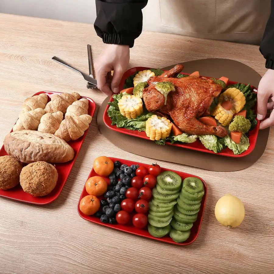Ceramic Rectangle Porcelain Serving Platters For Party Appetizers