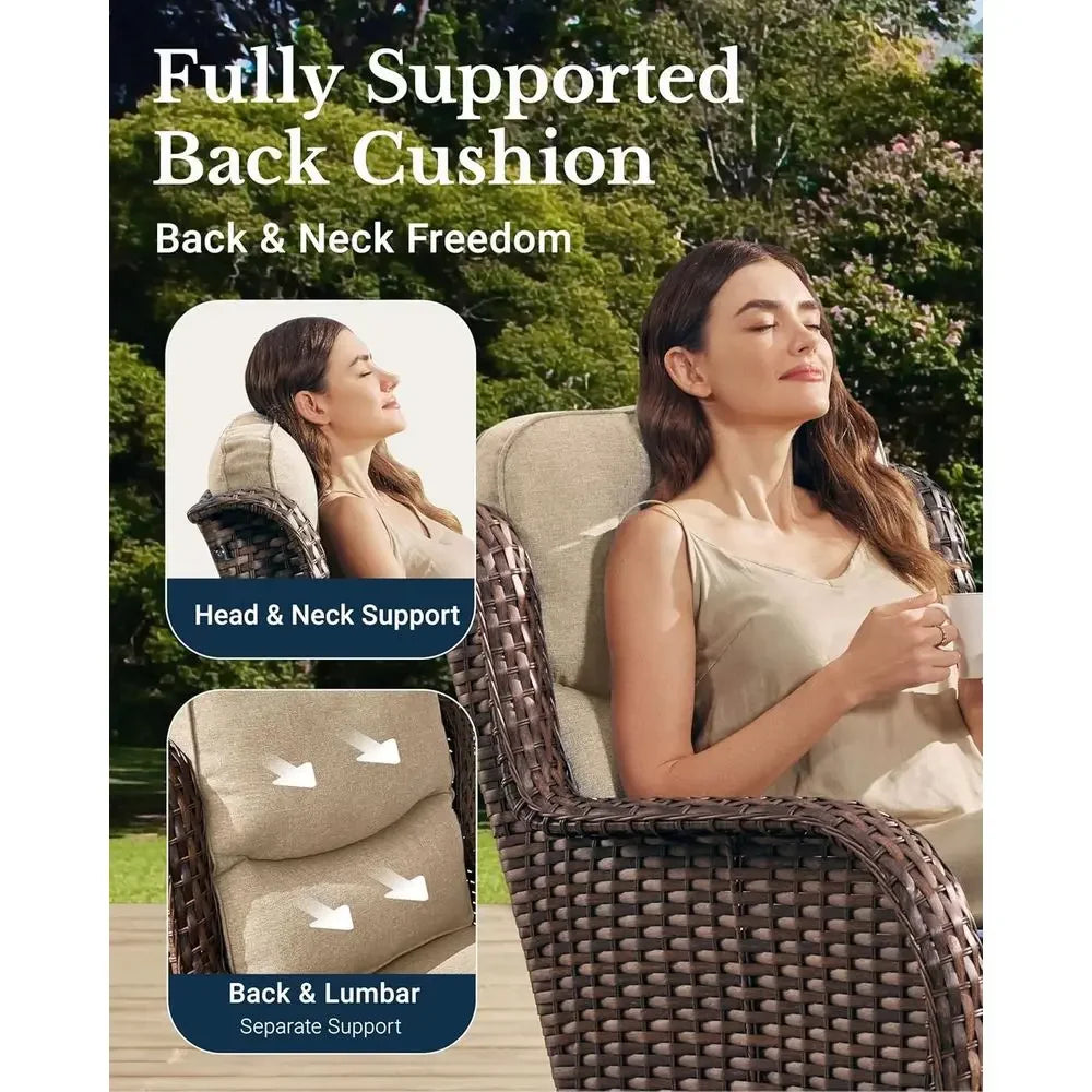Premium Outdoor Patio Furniture With Weather Resistant Cushions Swivel Rockers