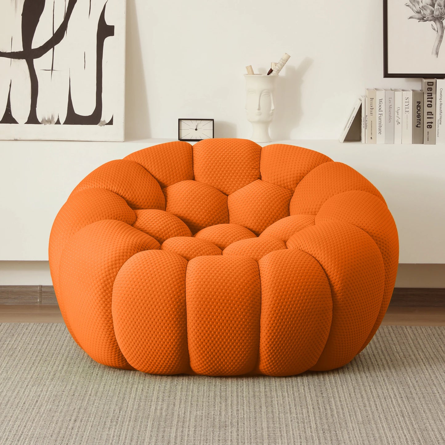 Sdorens 49'' Oversized Boneless Bubble Couch Chair Football-Shaped Design Curved Couch for Living Room No Assembly Required