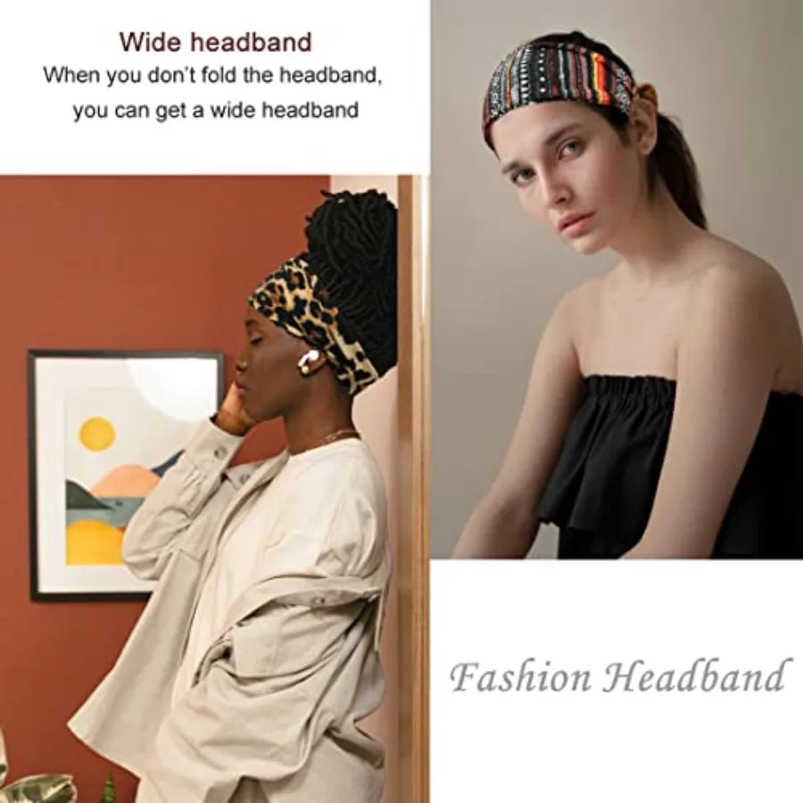 Boho Wide Headbands For Women Yoga Hair Accessories 6 Pack